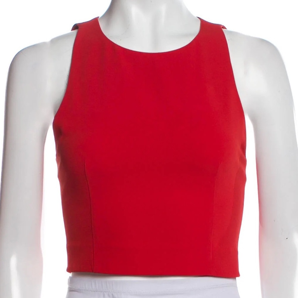 Alice + Olivia red crop top
